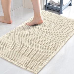 imageHVERSAILTEX Waffle Bath Mat Super Absorbent Bathroom Mats Non Slip Bath Rugs for Bathroom Floor Machine Washable Ultra Soft Bathroom Rugs for Beside Tub 32 x 20 Plus 24 x 17  Inches Irish CreamIvory