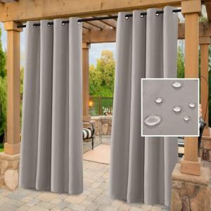 imageHVERSAILTEX White Indoor Outdoor Curtains for Patio Waterproof Stainless Steel Silver Grommet Thermal Insulated Light Blocking Outdoor Drapes for DeckGazebo Pure White 52x108 Inch 1 PanelTaupe