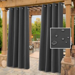 imageHVERSAILTEX White Indoor Outdoor Curtains for Patio Waterproof Stainless Steel Silver Grommet Thermal Insulated Light Blocking Outdoor Drapes for DeckGazebo Pure White 52x108 Inch 1 PanelCharcoal Gray