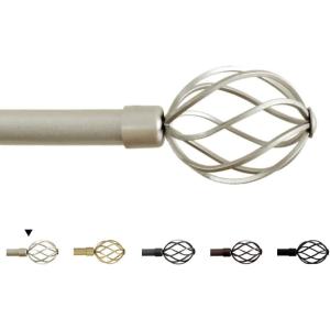 imageHVERSAILTEX Window Curtain Rods for Windows 28 to 48 Inches Adjustable Decorative 34 Inch Diameter Single Window Curtain Rod Set with Twisted Cage Finials NickelNickel