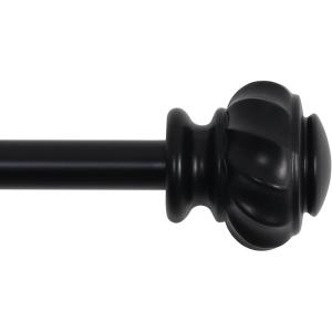 imageHVERSAILTEX Window Curtain Rods for Windows 30 to 48 Inches Splicing Adjustable 34 Inch Diameter Single Window Curtain Rod Set with Cylindrical Finials NickelBlack