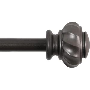 imageHVERSAILTEX Window Curtain Rods for Windows 30 to 48 Inches Splicing Adjustable 34 Inch Diameter Single Window Curtain Rod Set with Cylindrical Finials NickelPewter