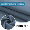 imageHVERSAILTEX 100 Blackout Curtain for Bathroom Windows  Adjustable Tie Up Shade Balloon Valance Blind for KitchenLiving Room Rod Pocket Panel 42 inches W x 63 inches LDove GrayStone Blue