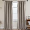 imageHVERSAILTEX 100 Blackout Curtains 84 Inches Long Full Light Blocking Curtain Draperies with Soft White Coating for Bedroom Living Room Thermal Insulated Window Treatment Set of 2 Panels WhiteTaupe
