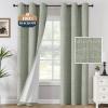 imageHVERSAILTEX 100 Blackout Curtains Linen Textured Chenille Curtains Thermal Insulated Curtain 84 Inches Long with White Flocking Coating Back 2 Panels Heathered IvoryNot SolidHeathered Sage