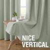 imageHVERSAILTEX 100 Blackout Curtains Linen Textured Chenille Curtains Thermal Insulated Curtain 84 Inches Long with White Flocking Coating Back 2 Panels Heathered IvoryNot SolidHeathered Sage