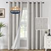 imageHVERSAILTEX 100 Blackout Curtains Linen Textured Chenille Curtains Thermal Insulated Curtain 84 Inches Long with White Flocking Coating Back 2 Panels Heathered IvoryNot SolidHeathered Cloud