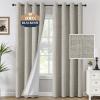 imageHVERSAILTEX 100 Blackout Curtains Linen Textured Chenille Curtains Thermal Insulated Curtain 84 Inches Long with White Flocking Coating Back 2 Panels Heathered IvoryNot SolidHeathered Stone