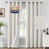 imageHVERSAILTEX 100 Blackout Curtains Linen Textured Chenille Curtains Thermal Insulated Curtain 84 Inches Long with White Flocking Coating Back 2 Panels Heathered IvoryNot SolidHeathered Ivory