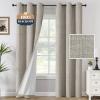 imageHVERSAILTEX 100 Blackout Curtains Linen Textured Chenille Curtains Thermal Insulated Curtain 84 Inches Long with White Flocking Coating Back 2 Panels Heathered IvoryNot SolidHeathered Stone