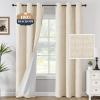 imageHVERSAILTEX 100 Blackout Curtains Linen Textured Chenille Curtains Thermal Insulated Curtain 84 Inches Long with White Flocking Coating Back 2 Panels Heathered IvoryNot SolidHeathered Bleached Sand