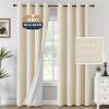 imageHVERSAILTEX 100 Blackout Curtains Linen Textured Chenille Curtains Thermal Insulated Curtain 84 Inches Long with White Flocking Coating Back 2 Panels Heathered IvoryNot SolidHeathered Bleached Sand