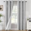 imageHVERSAILTEX 100 Blackout Curtains Linen Textured Chenille Curtains Thermal Insulated Curtain 84 Inches Long with White Flocking Coating Back 2 Panels Heathered IvoryNot SolidHeathered Glacier Gray