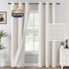 imageHVERSAILTEX 100 Blackout Curtains Linen Textured Chenille Curtains Thermal Insulated Curtain 84 Inches Long with White Flocking Coating Back 2 Panels Heathered IvoryNot SolidHeathered Ivory