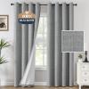 imageHVERSAILTEX 100 Blackout Curtains Linen Textured Chenille Curtains Thermal Insulated Curtain 84 Inches Long with White Flocking Coating Back 2 Panels Heathered IvoryNot SolidHeathered Dove Gray