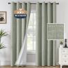 imageHVERSAILTEX 100 Blackout Curtains Linen Textured Chenille Curtains Thermal Insulated Curtain 84 Inches Long with White Flocking Coating Back 2 Panels Heathered IvoryNot SolidHeathered Sage