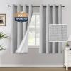 imageHVERSAILTEX 100 Blackout Curtains Linen Textured Chenille Curtains Thermal Insulated Curtain 84 Inches Long with White Flocking Coating Back 2 Panels Heathered IvoryNot SolidHeathered Glacier Gray