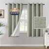 imageHVERSAILTEX 100 Blackout Curtains Linen Textured Chenille Curtains Thermal Insulated Curtain 84 Inches Long with White Flocking Coating Back 2 Panels Heathered IvoryNot SolidHeathered Sage
