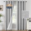 imageHVERSAILTEX 100 Blackout Curtains Linen Textured Chenille Curtains Thermal Insulated Curtain 84 Inches Long with White Flocking Coating Back 2 Panels Heathered IvoryNot SolidHeathered Glacier Gray