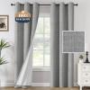 imageHVERSAILTEX 100 Blackout Curtains Linen Textured Chenille Curtains Thermal Insulated Curtain 84 Inches Long with White Flocking Coating Back 2 Panels Heathered IvoryNot SolidHeathered Dove Gray