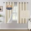 imageHVERSAILTEX 100 Blackout Curtains Linen Textured Chenille Curtains Thermal Insulated Curtain 84 Inches Long with White Flocking Coating Back 2 Panels Heathered IvoryNot SolidHeathered Bleached Sand