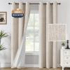 imageHVERSAILTEX 100 Blackout Curtains Linen Textured Chenille Curtains Thermal Insulated Curtain 84 Inches Long with White Flocking Coating Back 2 Panels Heathered IvoryNot SolidHeathered Natural