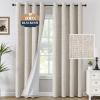 imageHVERSAILTEX 100 Blackout Curtains Linen Textured Chenille Curtains Thermal Insulated Curtain 84 Inches Long with White Flocking Coating Back 2 Panels Heathered IvoryNot SolidHeathered Natural