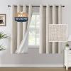 imageHVERSAILTEX 100 Blackout Curtains Linen Textured Chenille Curtains Thermal Insulated Curtain 84 Inches Long with White Flocking Coating Back 2 Panels Heathered IvoryNot SolidHeathered Natural