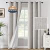 imageHVERSAILTEX 100 Blackout Curtains Linen Textured Chenille Curtains Thermal Insulated Curtain 84 Inches Long with White Flocking Coating Back 2 Panels Heathered IvoryNot SolidHeathered Cloud