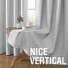 imageHVERSAILTEX 100 Blackout Curtains Linen Textured Chenille Curtains Thermal Insulated Curtain 84 Inches Long with White Flocking Coating Back 2 Panels Heathered IvoryNot SolidHeathered Glacier Gray