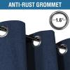 imageHVERSAILTEX 100 Blackout Curtains for Bedroom 84 Inches Long Grommet Linen Face Full Light Blocking Curtain Drapes for Living Room Thermal Linen Look Curtains 2 Panels Set 52quot W x 84quot L NavyNavy