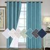 imageHVERSAILTEX 100 Blackout Curtains for Bedroom 84 Inches Long Grommet Linen Face Full Light Blocking Curtain Drapes for Living Room Thermal Linen Look Curtains 2 Panels Set 52quot W x 84quot L NavyTeal Blue