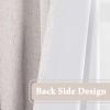 imageHVERSAILTEX 100 Blackout Curtains for Bedroom 84 Inches Long Grommet Linen Face Full Light Blocking Curtain Drapes for Living Room Thermal Linen Look Curtains 2 Panels Set 52quot W x 84quot L NavyIvory