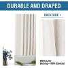 imageHVERSAILTEX 100 Blackout Curtains for Bedroom 84 Inches Long Grommet Linen Face Full Light Blocking Curtain Drapes for Living Room Thermal Linen Look Curtains 2 Panels Set 52quot W x 84quot L NavyAntique White