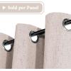 imageHVERSAILTEX 100 Blackout Curtains for Bedroom 84 Inches Long Grommet Linen Face Full Light Blocking Curtain Drapes for Living Room Thermal Linen Look Curtains 2 Panels Set 52quot W x 84quot L NavyNatural