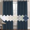 imageHVERSAILTEX 100 Blackout Curtains for Bedroom 84 Inches Long Grommet Linen Face Full Light Blocking Curtain Drapes for Living Room Thermal Linen Look Curtains 2 Panels Set 52quot W x 84quot L NavyNavy
