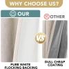 imageHVERSAILTEX 100 Blackout Curtains for Bedroom 84 Inches Long Grommet Linen Face Full Light Blocking Curtain Drapes for Living Room Thermal Linen Look Curtains 2 Panels Set 52quot W x 84quot L NavyNatural