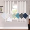 imageHVERSAILTEX 100 Blackout Curtains for Bedroom 84 Inches Long Grommet Linen Face Full Light Blocking Curtain Drapes for Living Room Thermal Linen Look Curtains 2 Panels Set 52quot W x 84quot L NavyIvory