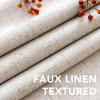 imageHVERSAILTEX 100 Blackout Curtains for Bedroom 84 Inches Long Grommet Linen Face Full Light Blocking Curtain Drapes for Living Room Thermal Linen Look Curtains 2 Panels Set 52quot W x 84quot L NavyNatural