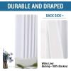 imageHVERSAILTEX 100 Blackout Curtains for Bedroom 84 Inches Long Grommet Linen Face Full Light Blocking Curtain Drapes for Living Room Thermal Linen Look Curtains 2 Panels Set 52quot W x 84quot L NavyBright White