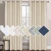 imageHVERSAILTEX 100 Blackout Curtains for Bedroom 84 Inches Long Grommet Linen Face Full Light Blocking Curtain Drapes for Living Room Thermal Linen Look Curtains 2 Panels Set 52quot W x 84quot L NavyBleached Sand