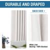 imageHVERSAILTEX 100 Blackout Curtains for Bedroom 84 Inches Long Grommet Linen Face Full Light Blocking Curtain Drapes for Living Room Thermal Linen Look Curtains 2 Panels Set 52quot W x 84quot L NavyIvory