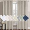 imageHVERSAILTEX 100 Blackout Curtains for Bedroom 84 Inches Long Grommet Linen Face Full Light Blocking Curtain Drapes for Living Room Thermal Linen Look Curtains 2 Panels Set 52quot W x 84quot L NavyStone