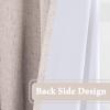 imageHVERSAILTEX 100 Blackout Curtains for Bedroom 84 Inches Long Grommet Linen Face Full Light Blocking Curtain Drapes for Living Room Thermal Linen Look Curtains 2 Panels Set 52quot W x 84quot L NavyNatural
