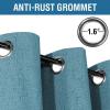 imageHVERSAILTEX 100 Blackout Curtains for Bedroom 84 Inches Long Grommet Linen Face Full Light Blocking Curtain Drapes for Living Room Thermal Linen Look Curtains 2 Panels Set 52quot W x 84quot L NavyTeal Blue