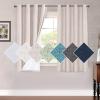 imageHVERSAILTEX 100 Blackout Curtains for Bedroom 84 Inches Long Grommet Linen Face Full Light Blocking Curtain Drapes for Living Room Thermal Linen Look Curtains 2 Panels Set 52quot W x 84quot L NavyNatural