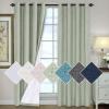 imageHVERSAILTEX 100 Blackout Curtains for Bedroom 84 Inches Long Grommet Linen Face Full Light Blocking Curtain Drapes for Living Room Thermal Linen Look Curtains 2 Panels Set 52quot W x 84quot L NavySage