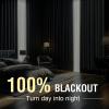 imageHVERSAILTEX 100 Blackout Curtains for Bedroom 84 Inches Long Grommet Linen Face Full Light Blocking Curtain Drapes for Living Room Thermal Linen Look Curtains 2 Panels Set 52quot W x 84quot L NavyBleached Sand