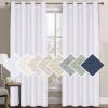 imageHVERSAILTEX 100 Blackout Curtains for Bedroom 84 Inches Long Grommet Linen Face Full Light Blocking Curtain Drapes for Living Room Thermal Linen Look Curtains 2 Panels Set 52quot W x 84quot L NavyPure White