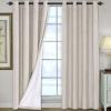 imageHVERSAILTEX 100 Blackout Curtains for Bedroom 84 Inches Long Grommet Linen Face Full Light Blocking Curtain Drapes for Living Room Thermal Linen Look Curtains 2 Panels Set 52quot W x 84quot L NavyNatural